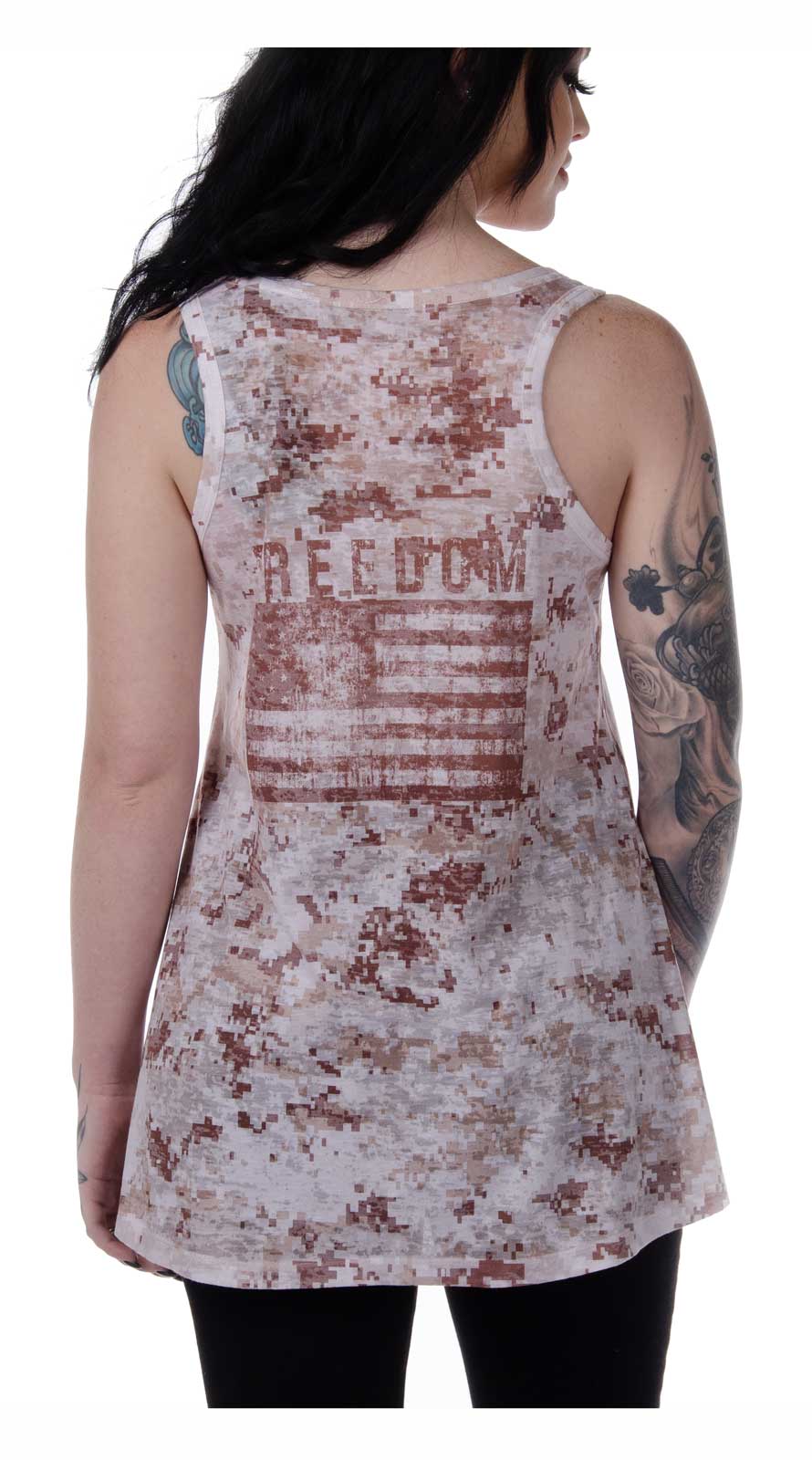 Harley-Davidson Free Shipping - Liberty Wear Women's Desert Route Sleeveless Burnout Tank Top - Desert Camo - Free Shipping on many products plus Orders Over $99