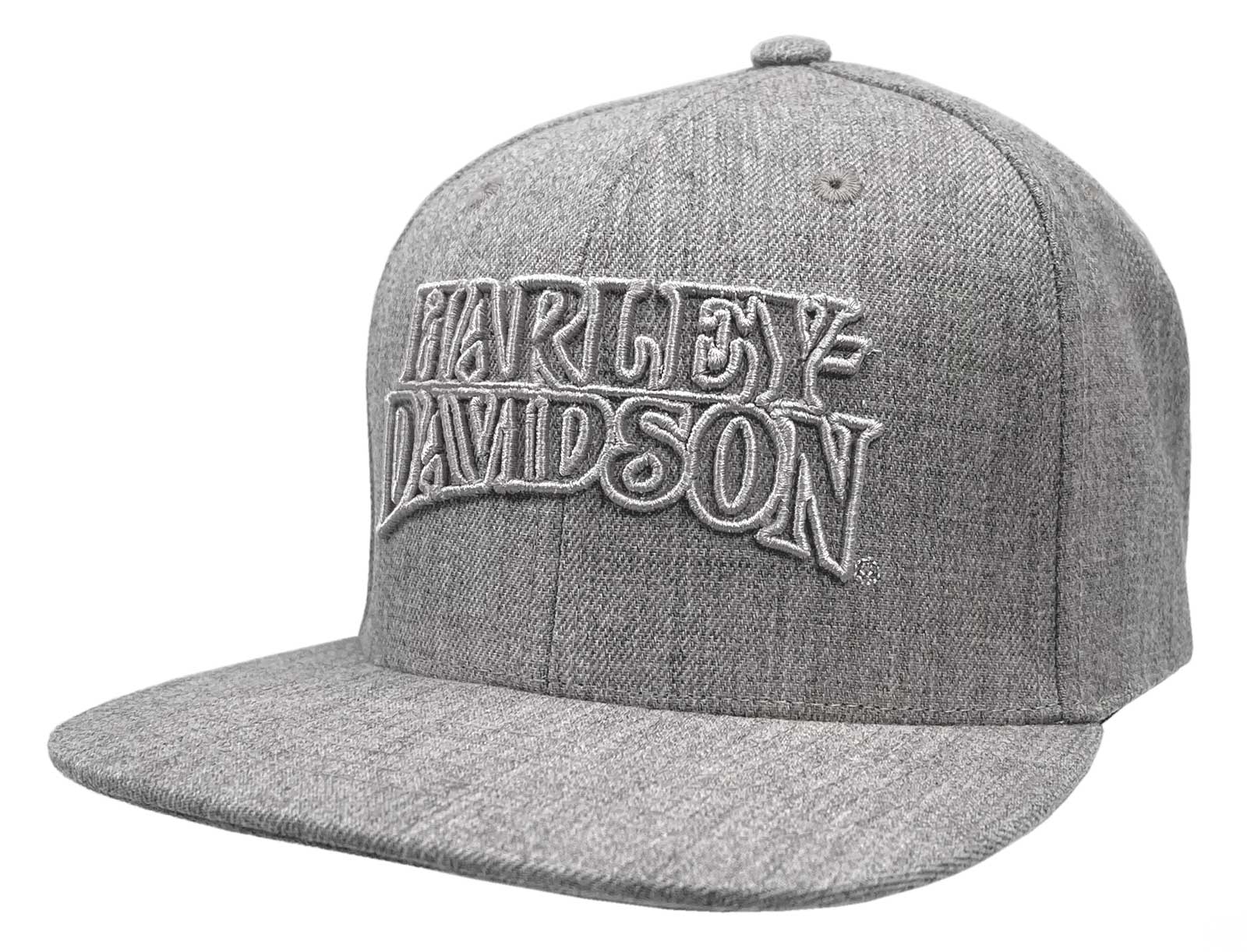 Harley-Davidson Men's Ironhead Snapback Flat Brim Baseball Cap - Heather Gray - Wisconsin Harley-Davidson