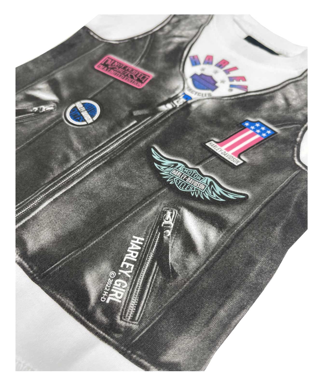 Harley-Davidson Free Shipping - Harley-Davidson Baby Girls' Faux Leather Vest Short Sleeve Creeper - White - Free Shipping on many products plus Orders Over $99