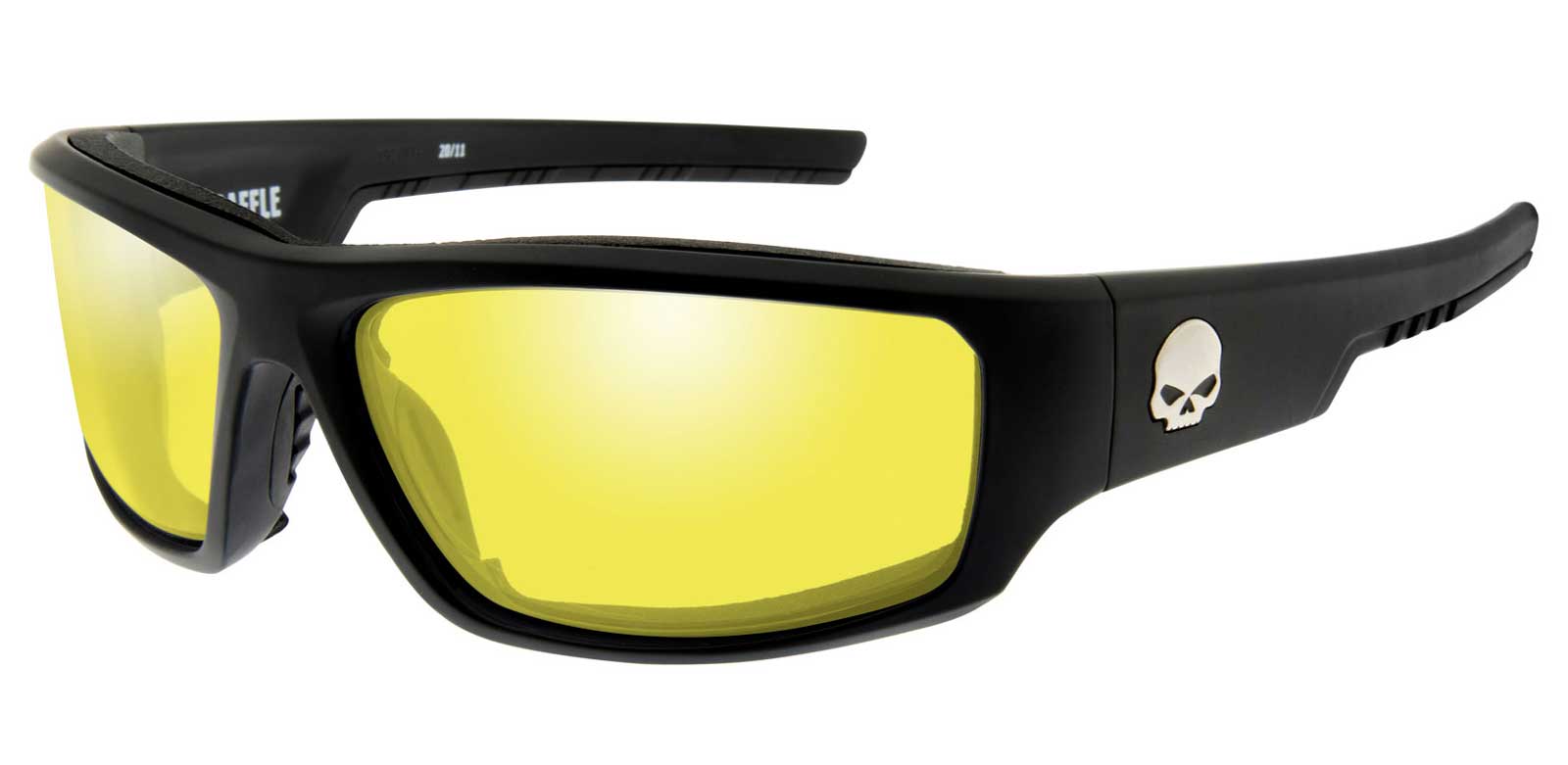 Harley-Davidson Men's Baffle Sunglasses, Yellow Lenses & Matte Black Frames - Wisconsin Harley-Davidson