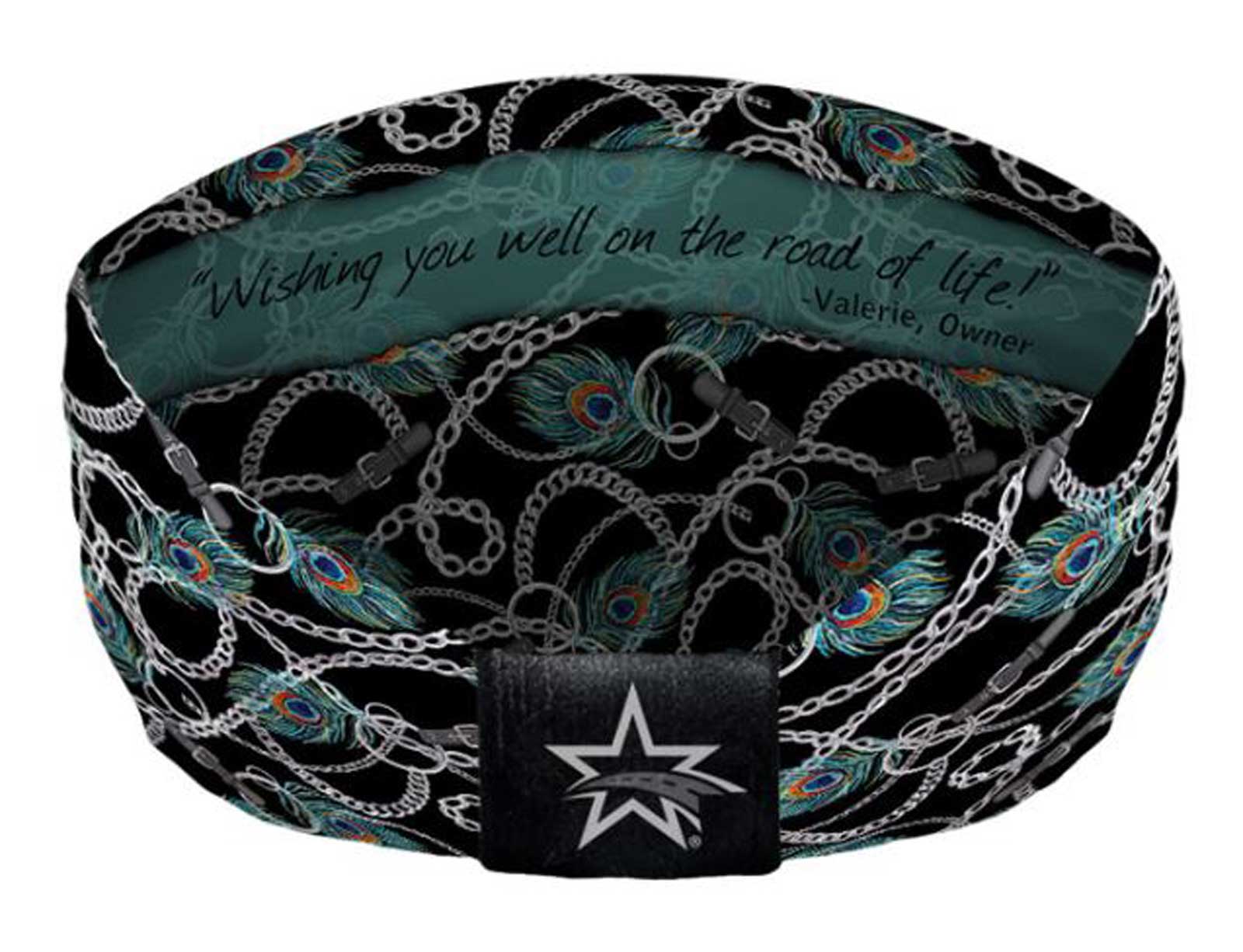Harley-Davidson Free Shipping - That's A Wrap Women's Peacock Feathers Chainlink Bandana Knotty Band - Black - Free Shipping on many products plus Orders Over $99