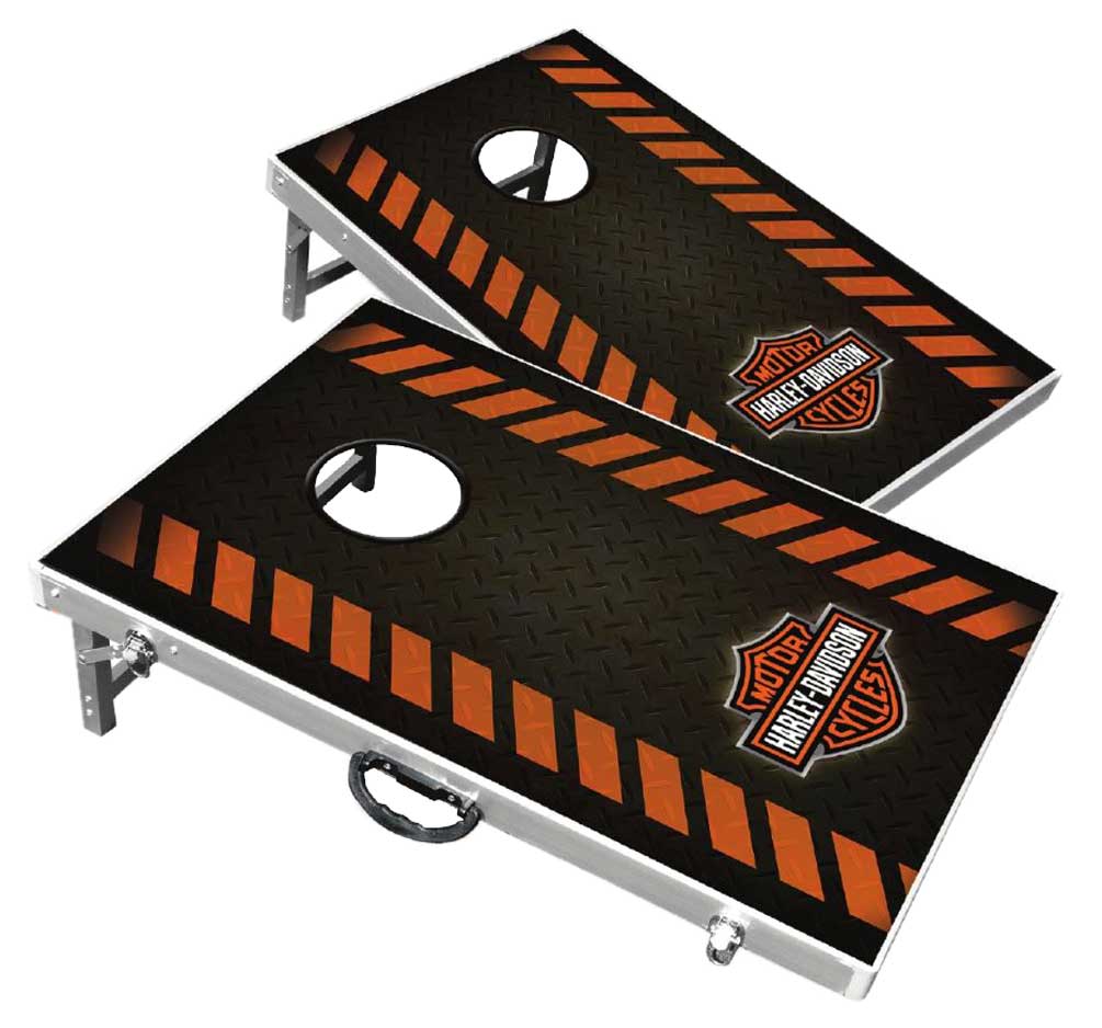 Harley-Davidson Diamond Bar & Shield Bean Bag Toss Yard Game Cornhole Game Board - Wisconsin Harley-Davidson