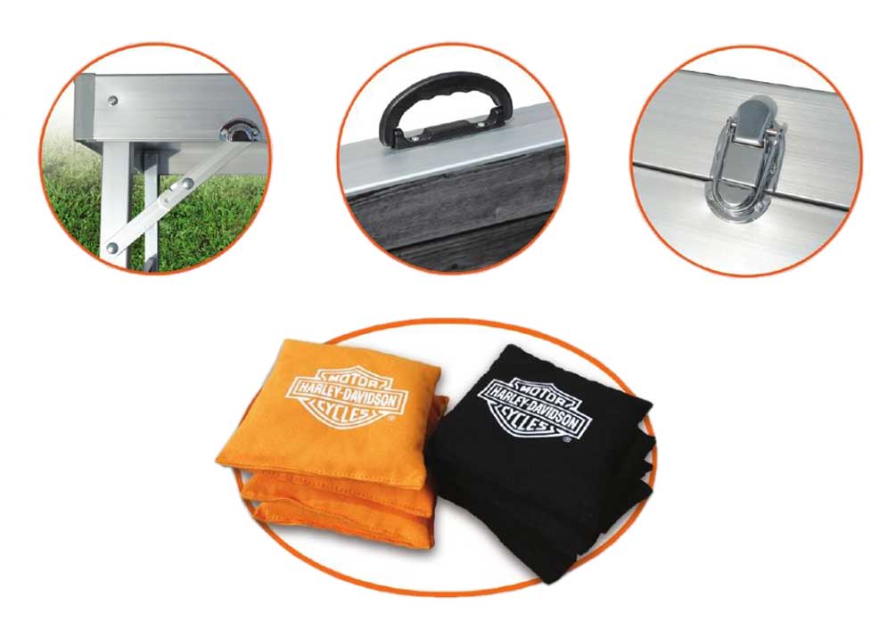 Harley-Davidson Diamond Bar & Shield Bean Bag Toss Yard Game Cornhole Game Board - No Hassle Returns at Wisconsin Harley