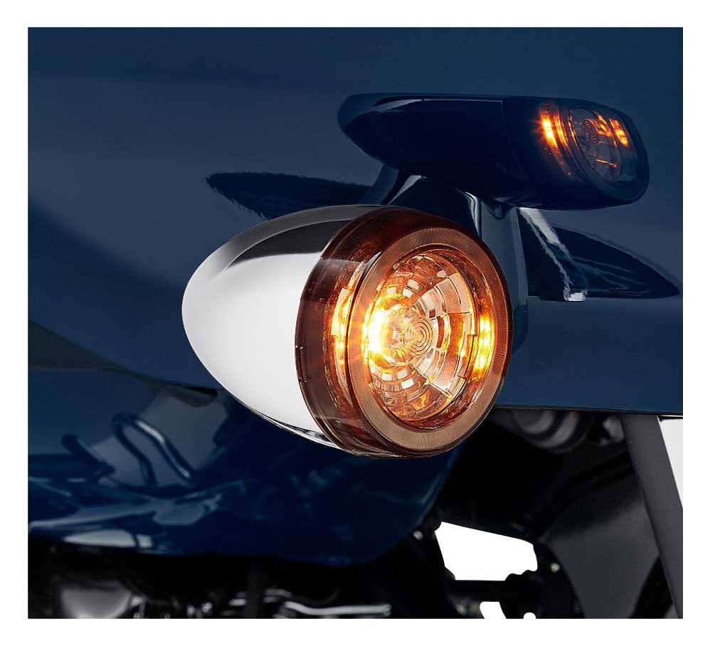Harley-Davidson Front Signature LED Turn Signal Inserts - Smoke Lens 67801148 - No Hassle Returns at Wisconsin Harley