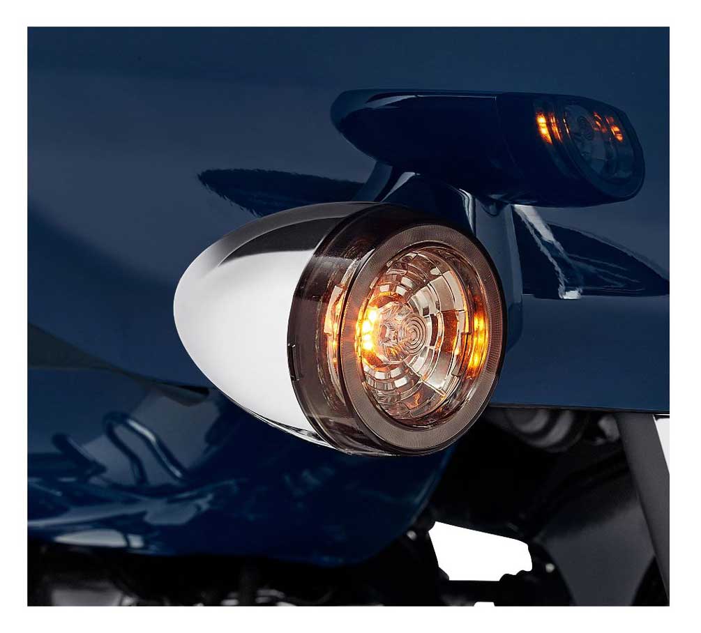 Harley-Davidson Front Signature LED Turn Signal Inserts - Smoke Lens 67801148 - Largest Selection of Harley-Davidson Products