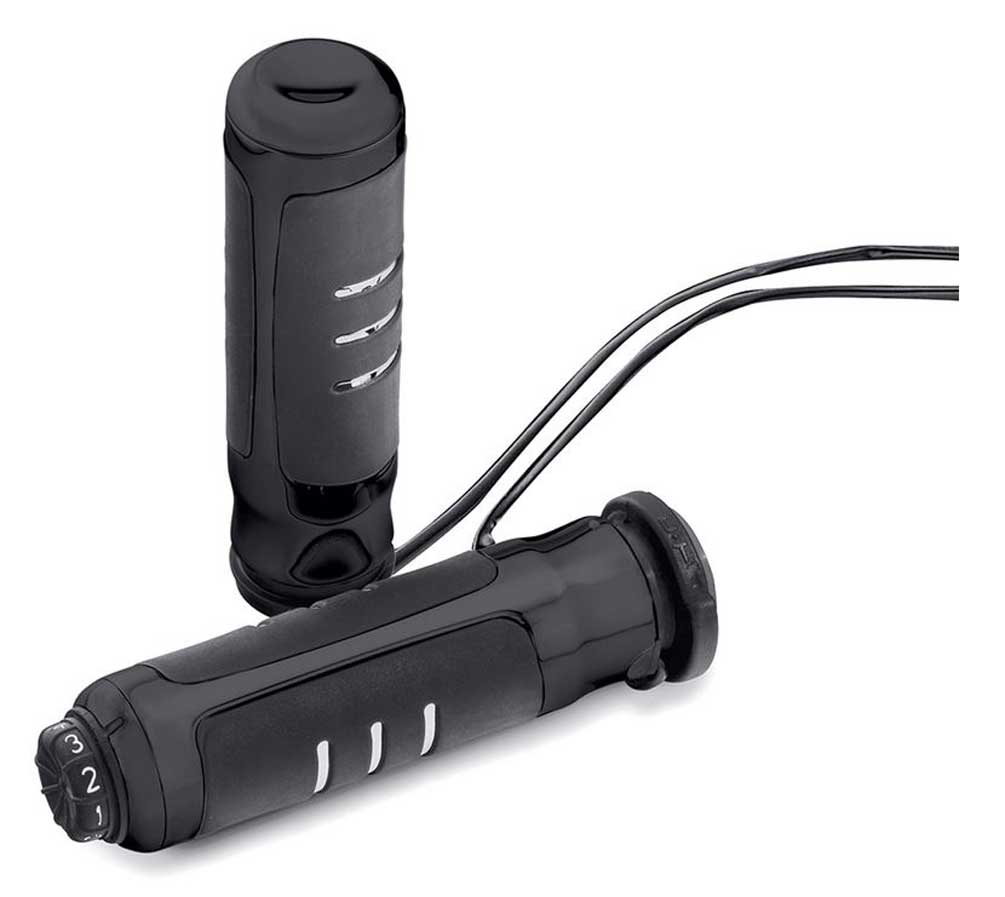 Harley-Davidson Streamliner Heated Hand Grips, Multi-Fit Item, Black 56100412 - Wisconsin Harley-Davidson