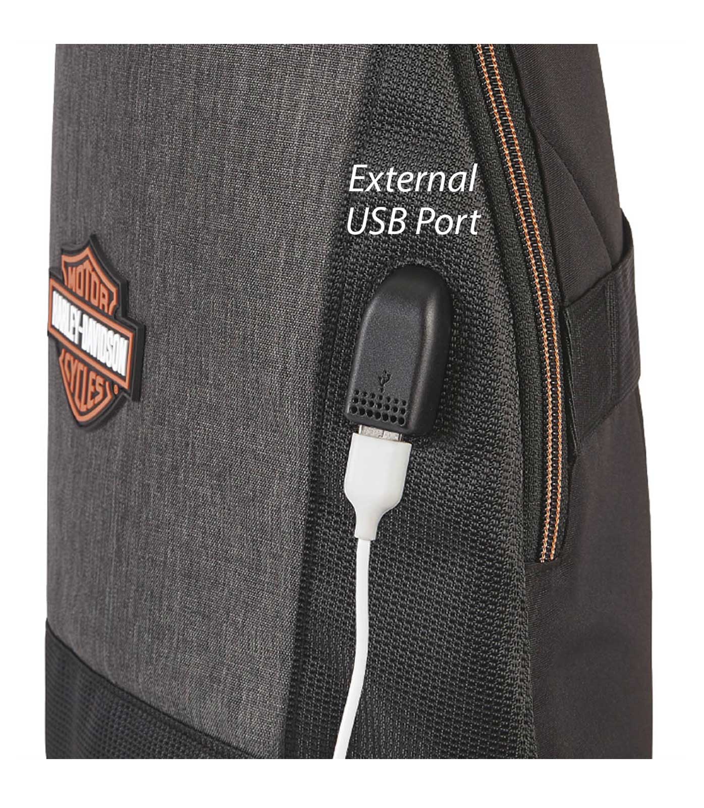 Harley-Davidson スリングバッグ グレー Harley-Davidson® Bar & Shield Deluxe USB Travel Sling