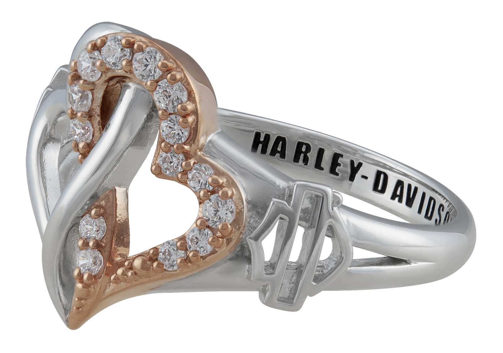 Harley-Davidson Free Shipping - Harley-Davidson Women's White & Rose Gold Bling Infinity Hearts Ring, Silver - Free Shipping on many products plus Orders Over $99