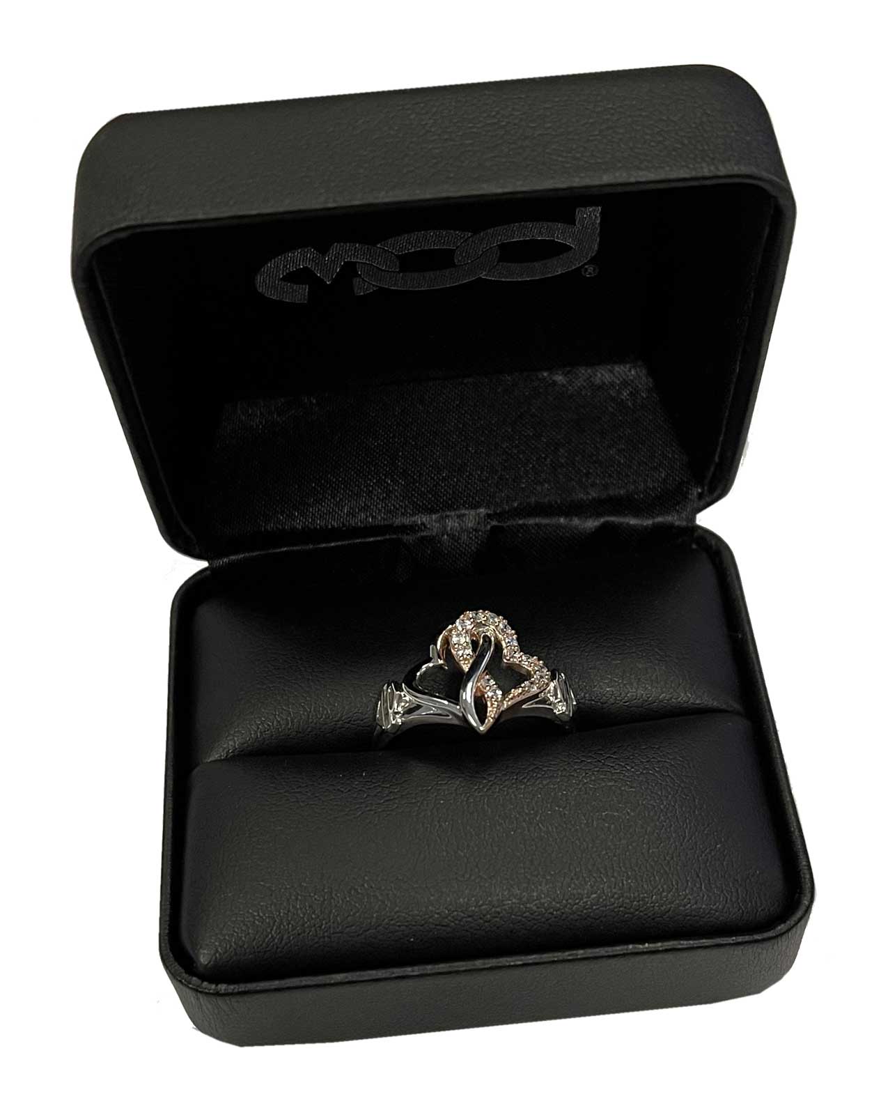 Harley-Davidson Women's White & Rose Gold Bling Infinity Hearts Ring, Silver - No Hassle Returns at Wisconsin Harley