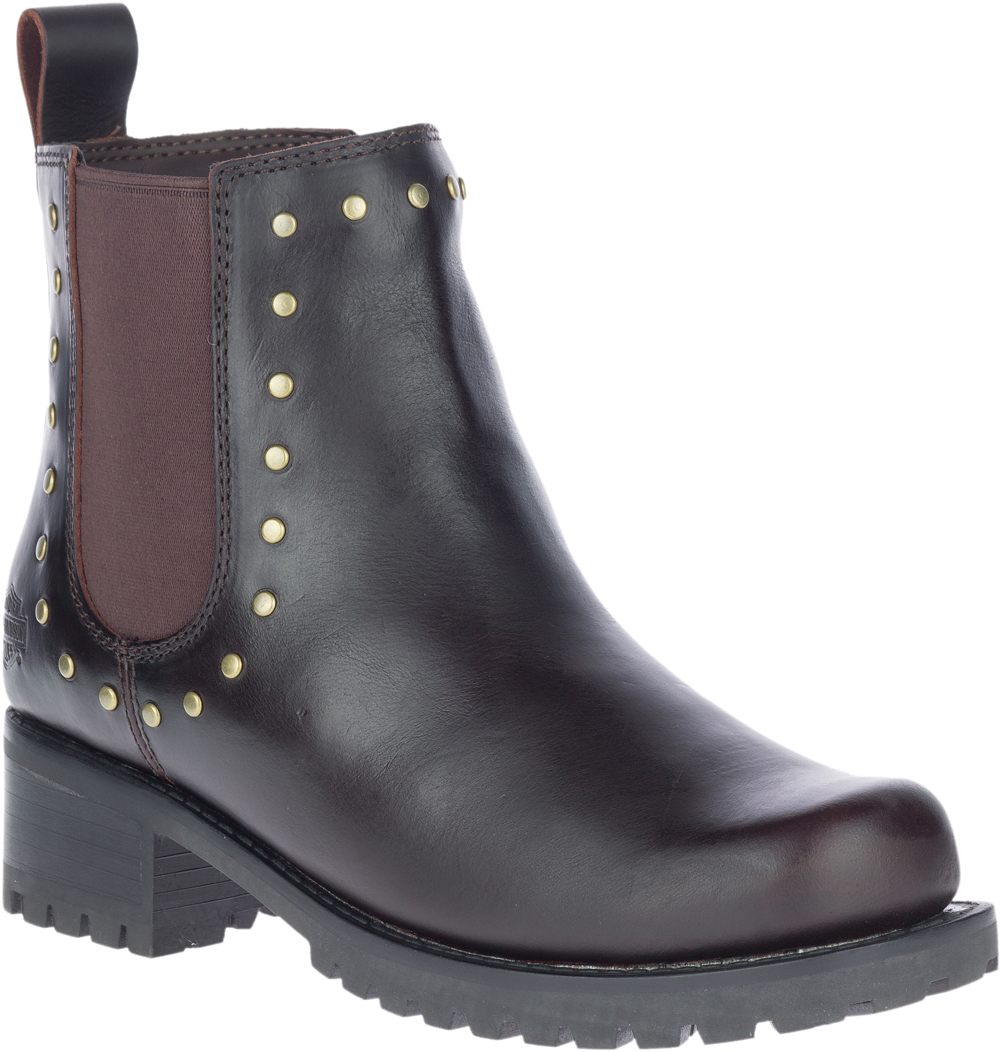 Harley-Davidson Women's Ashby 5-Inch Pull-On Brown Moto Inspired Boots, D84718 - Wisconsin Harley-Davidson