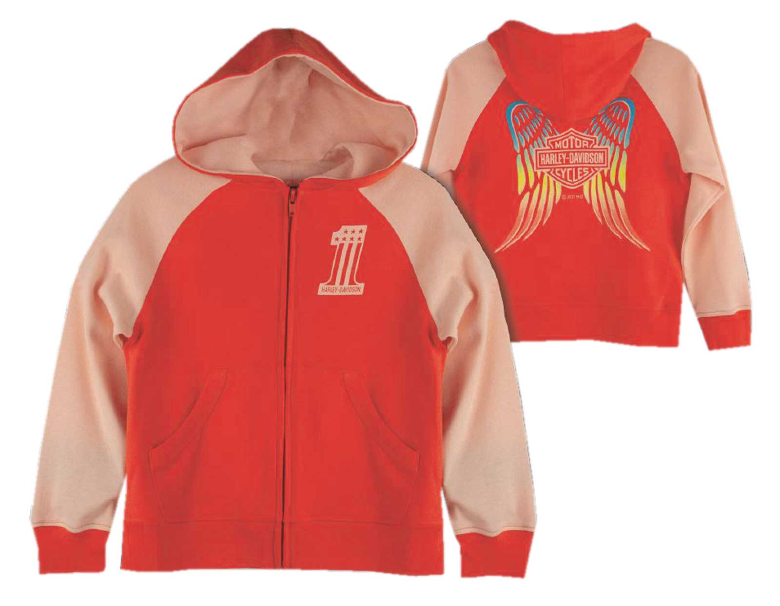 Harley-Davidson Free Shipping - Harley-Davidson Little Girls' #1 Logo Colorblocked Zip-Up Knit Hoodie - Pink - Free Shipping on many products plus Orders Over $99