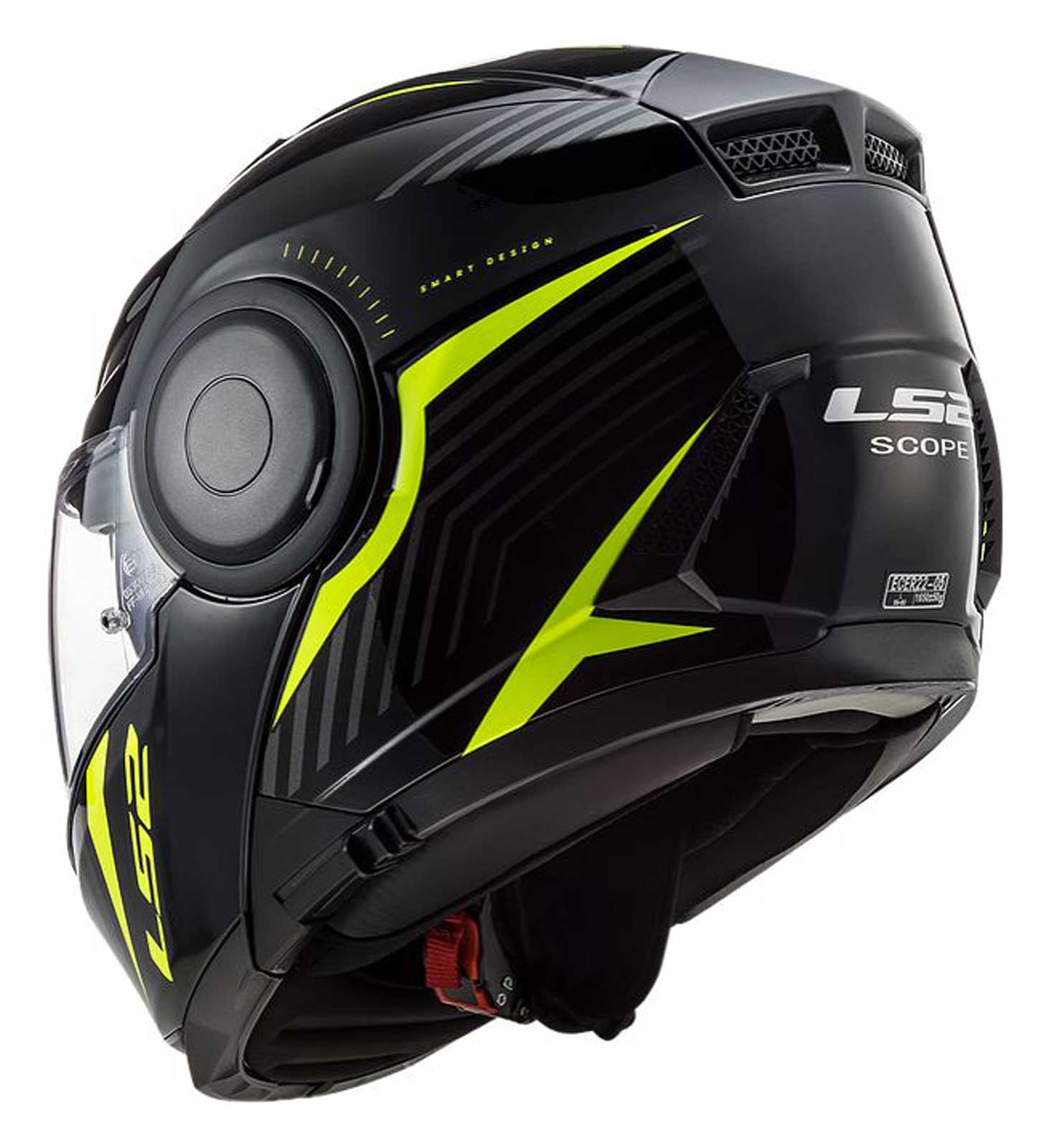LS2 Helmets Horizon Skid Modular Shield Motorcycle Helmet- Black & Hi-Vis Yellow - No Hassle Returns at Wisconsin Harley