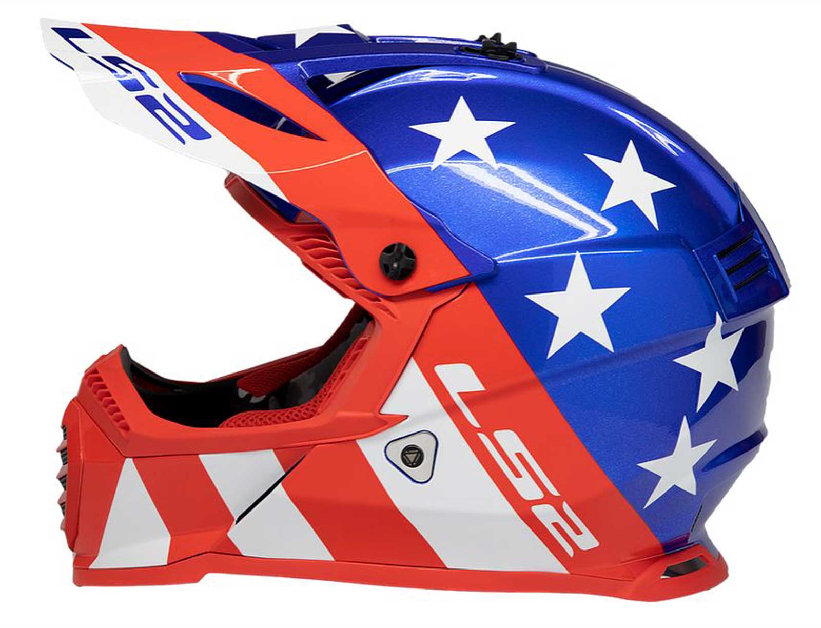 Harley-Davidson Free Shipping - LS2 Helmets Gate Youth Stripes Full Face MX Motorcycle Helmet - Red/White/Blue - Free Shipping on many products plus Orders Over $99