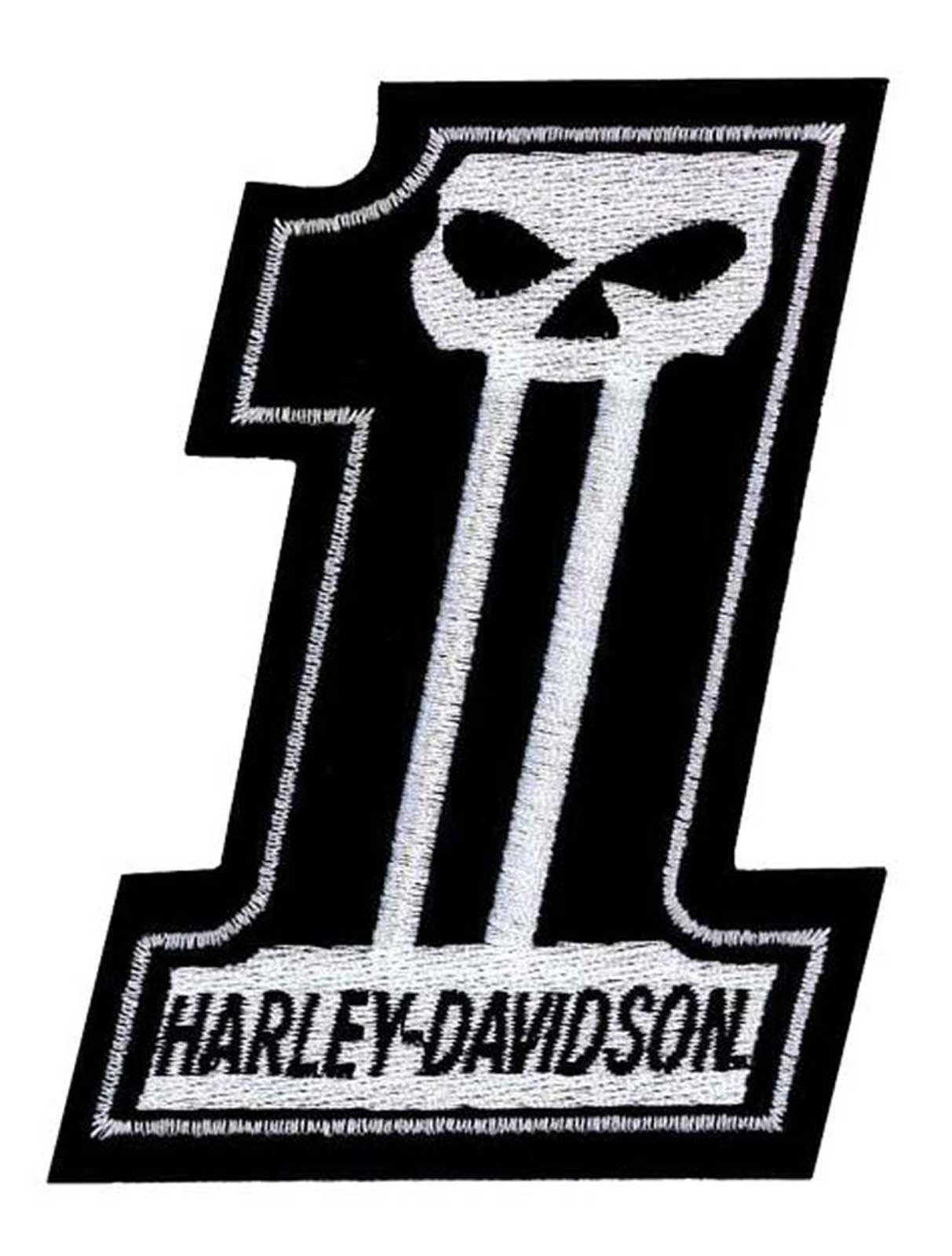 Harley-Davidson 3 in. Embroidered Dark Custom #1 Skull Small Emblem Sew-On Patch - Wisconsin Harley-Davidson