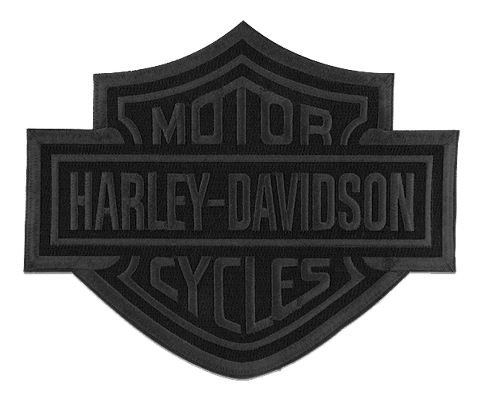 Harley-Davidson 8 inch Embroidered Black Bar & Shield Logo Emblem Sew-On Patch - Wisconsin Harley-Davidson