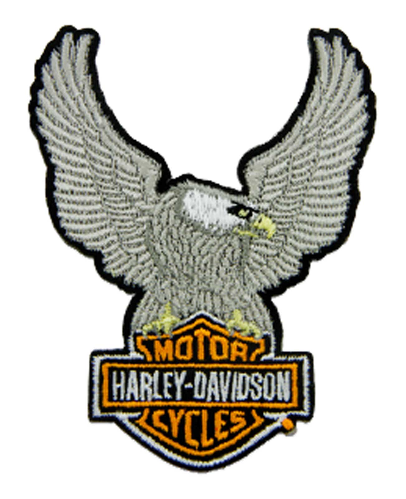 Bar & Shield Silver Patch Embroidered official Harley patch