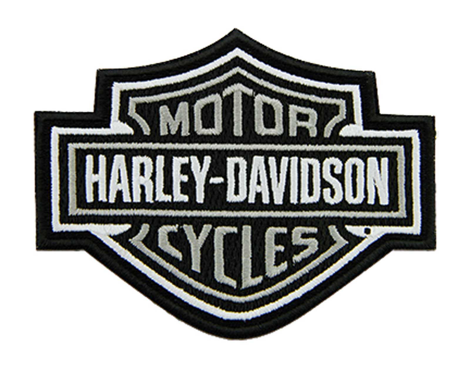 Harley-Davidson® 4 inch Embroidered Gray Bar & Shield Logo Emblem