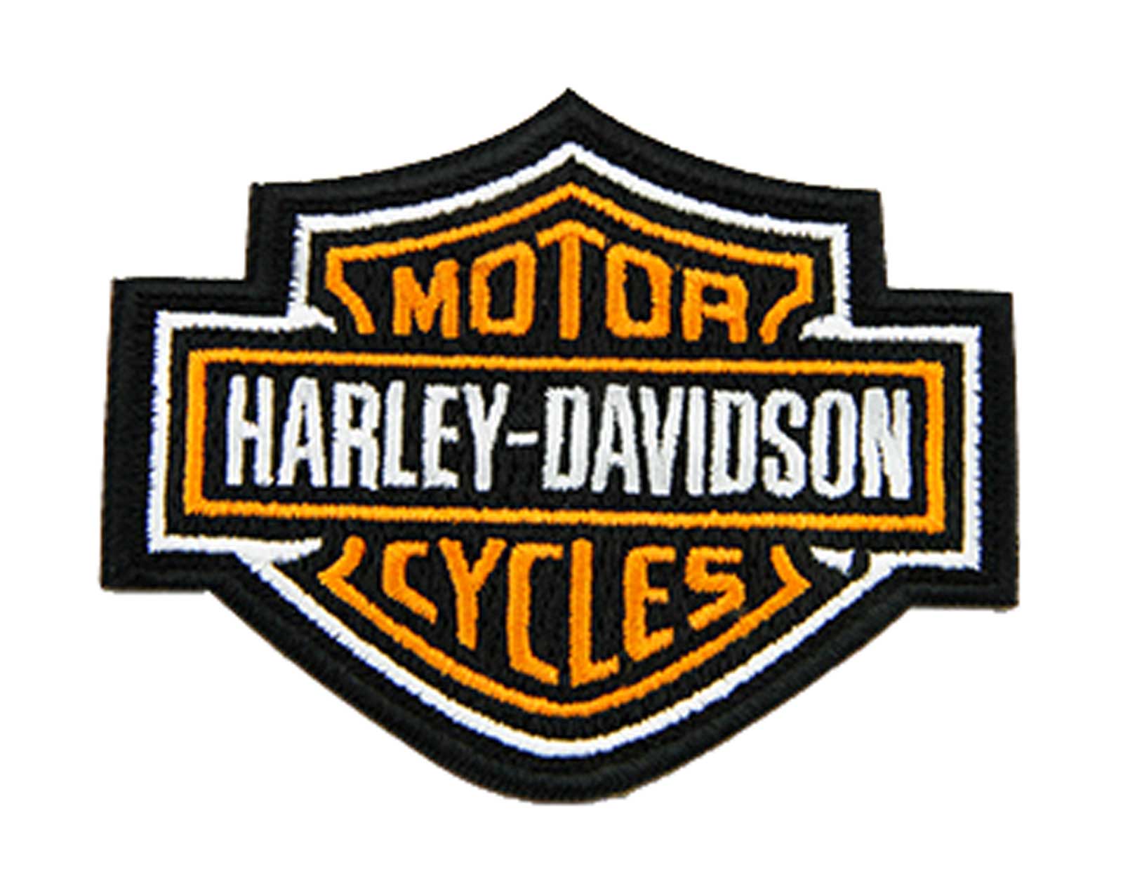 Harley-Davidson 3 inch Embroidered Orange Bar & Shield Logo Emblem Sew-On Patch - Wisconsin Harley-Davidson