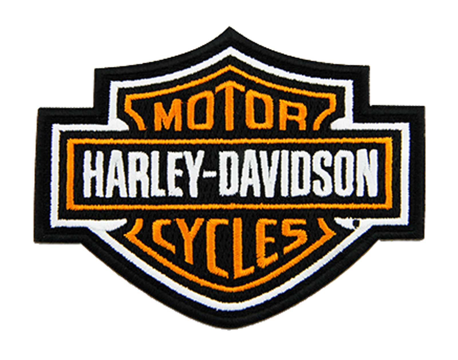 Harley-Davidson® 4 inch Embroidered Orange Bar & Shield Logo
