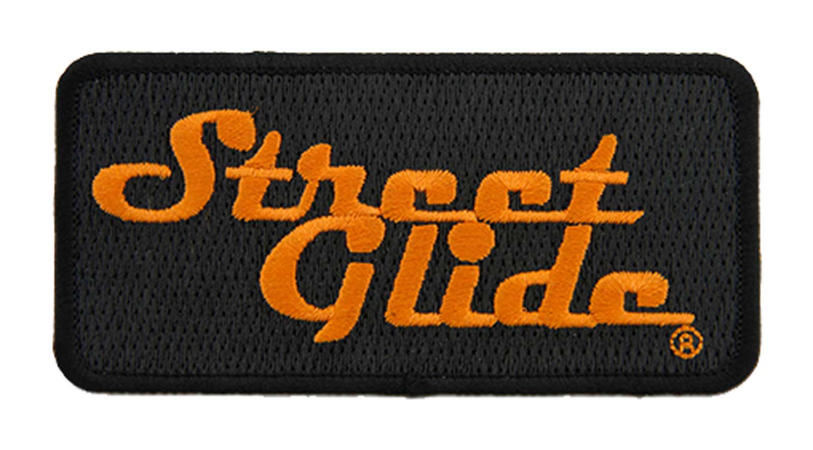 Harley-Davidson 4 in Embroidered Street Glide Emblem Sew-On Patch - Black/Orange - Wisconsin Harley-Davidson