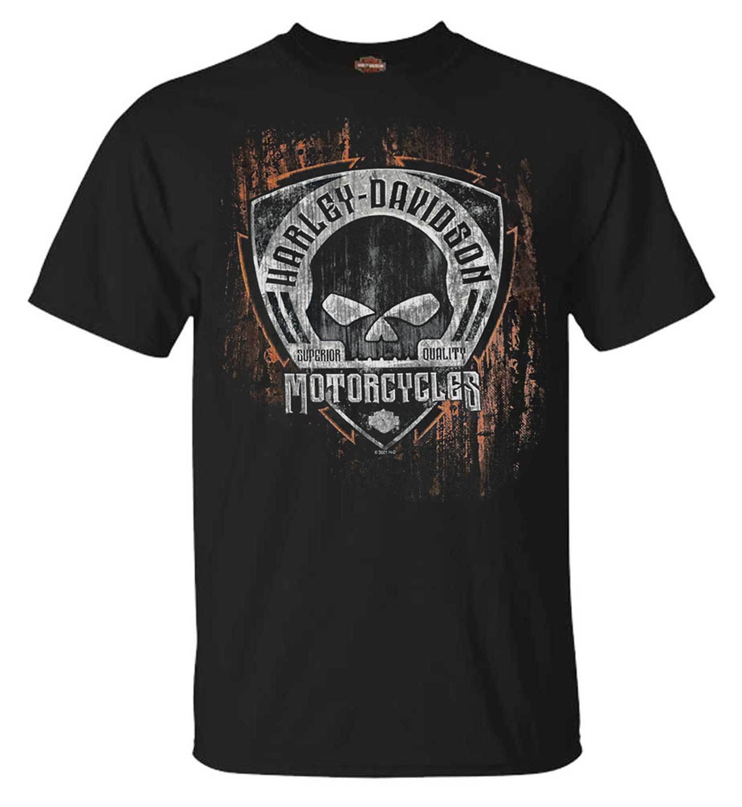 Harley-Davidson Men's Corrosion Skull Short Sleeve Crew-Neck T-Shirt - Black - Wisconsin Harley-Davidson