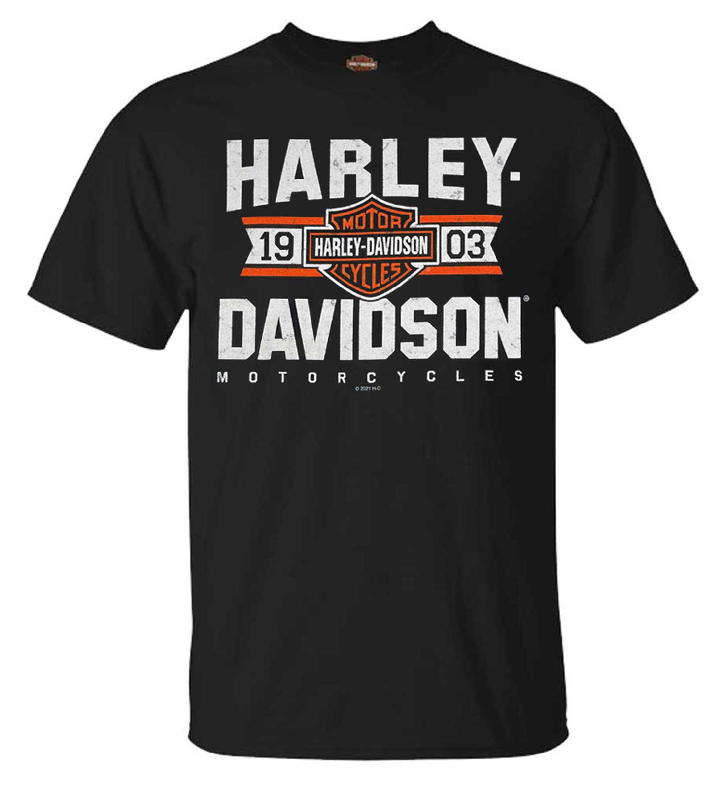 Harley-Davidson Men's Varsity B&S Short Sleeve Crew-Neck T-Shirt - Black - Wisconsin Harley-Davidson