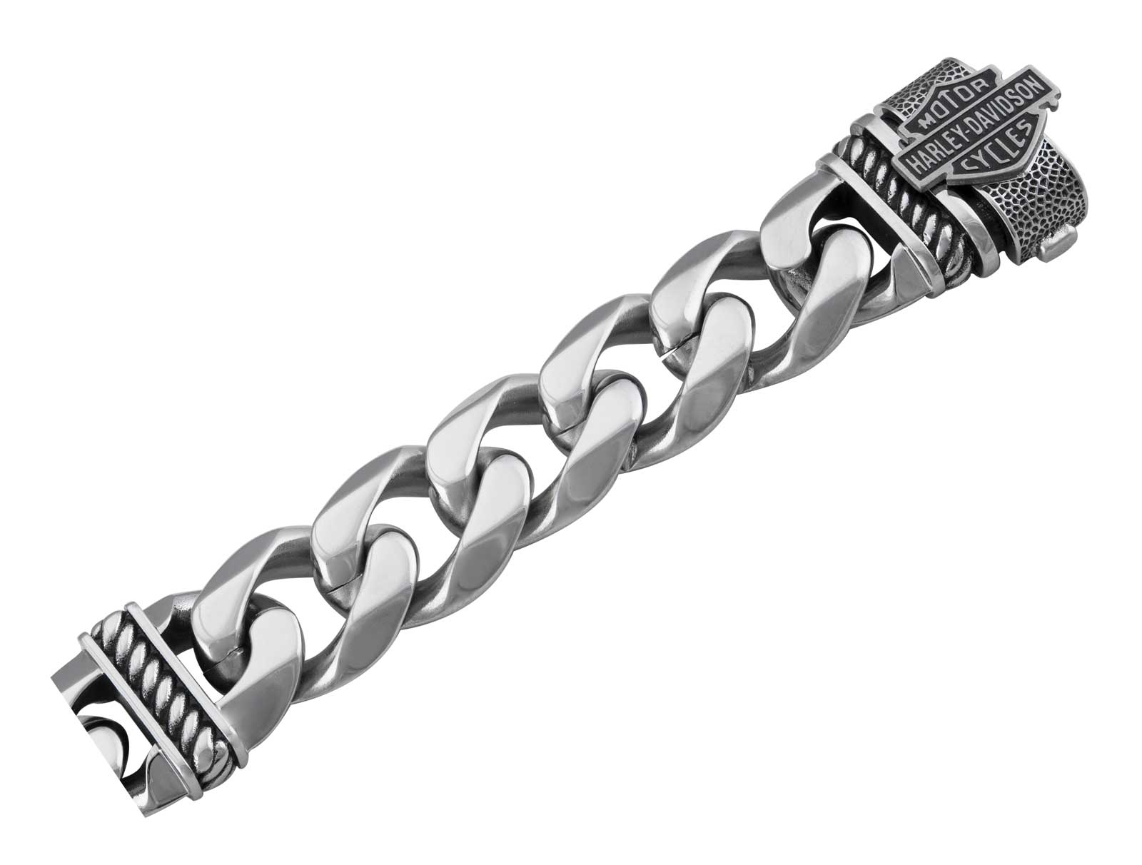 Harley-Davidson Free Shipping - Harley-Davidson Men's Bar & Shield Curb Link Stainless Steel Metal Bracelet - Free Shipping on many products plus Orders Over $99