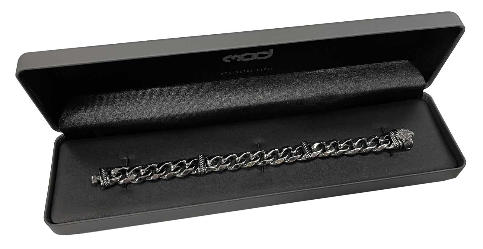 Harley-Davidson Men's Bar & Shield Curb Link Stainless Steel Metal Bracelet - Largest Selection of Harley-Davidson Products