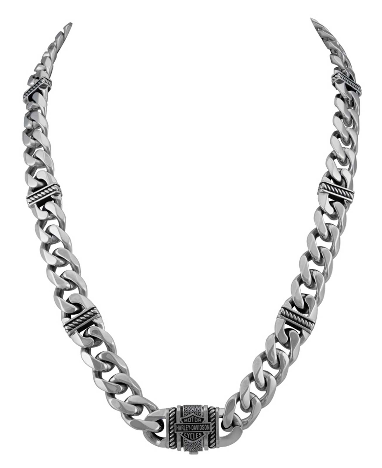 【Harley Davidson】Stainless Steel Bar & Shield Necklace Harley-Davidson® Men's Vintage Bar & Shield Large Link