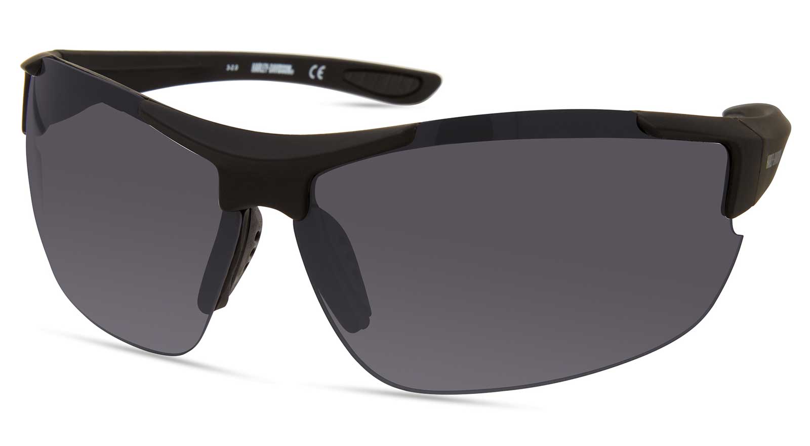 Harley-Davidson Men's Sport Wrap Sunglasses, Matte Black Frame/Smoke Lenses - Wisconsin Harley-Davidson