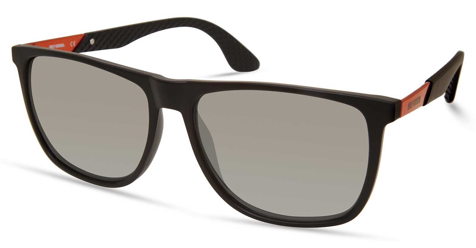 Harley-Davidson Men's Oversized Sunglasses, Matte Black Frame/Smoke Mirror Lens - Wisconsin Harley-Davidson