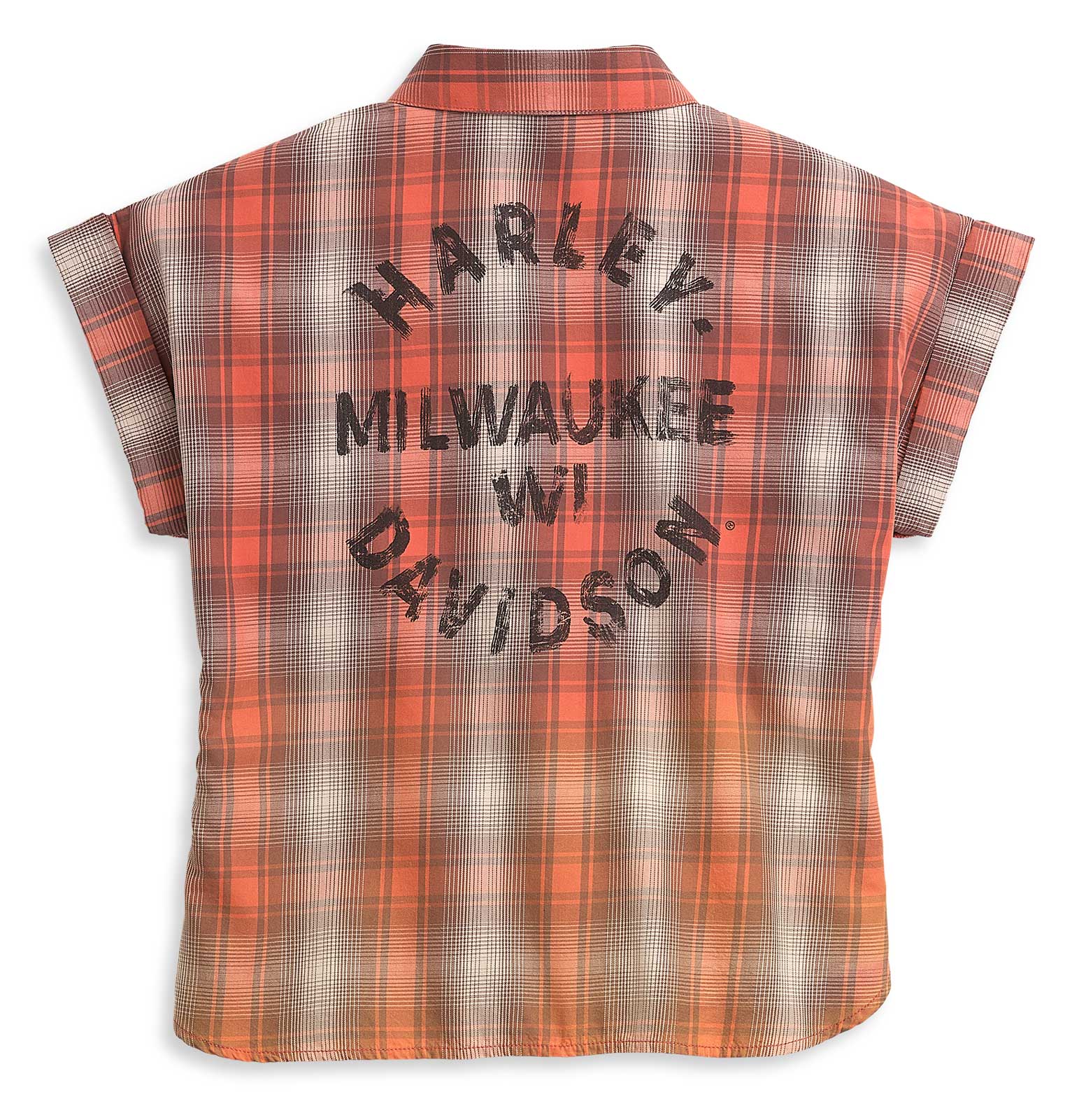 Harley-Davidson Free Shipping - Harley-Davidson Women's Circle Graphic Plaid Cap Sleeve Shirt 96481-21VW - Free Shipping on many products plus Orders Over $99