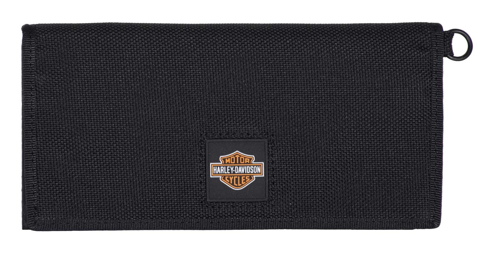Harley-Davidson Men's Full Speed Bi-Fold Trucker Polyester RFID Wallet - Black - Wisconsin Harley-Davidson