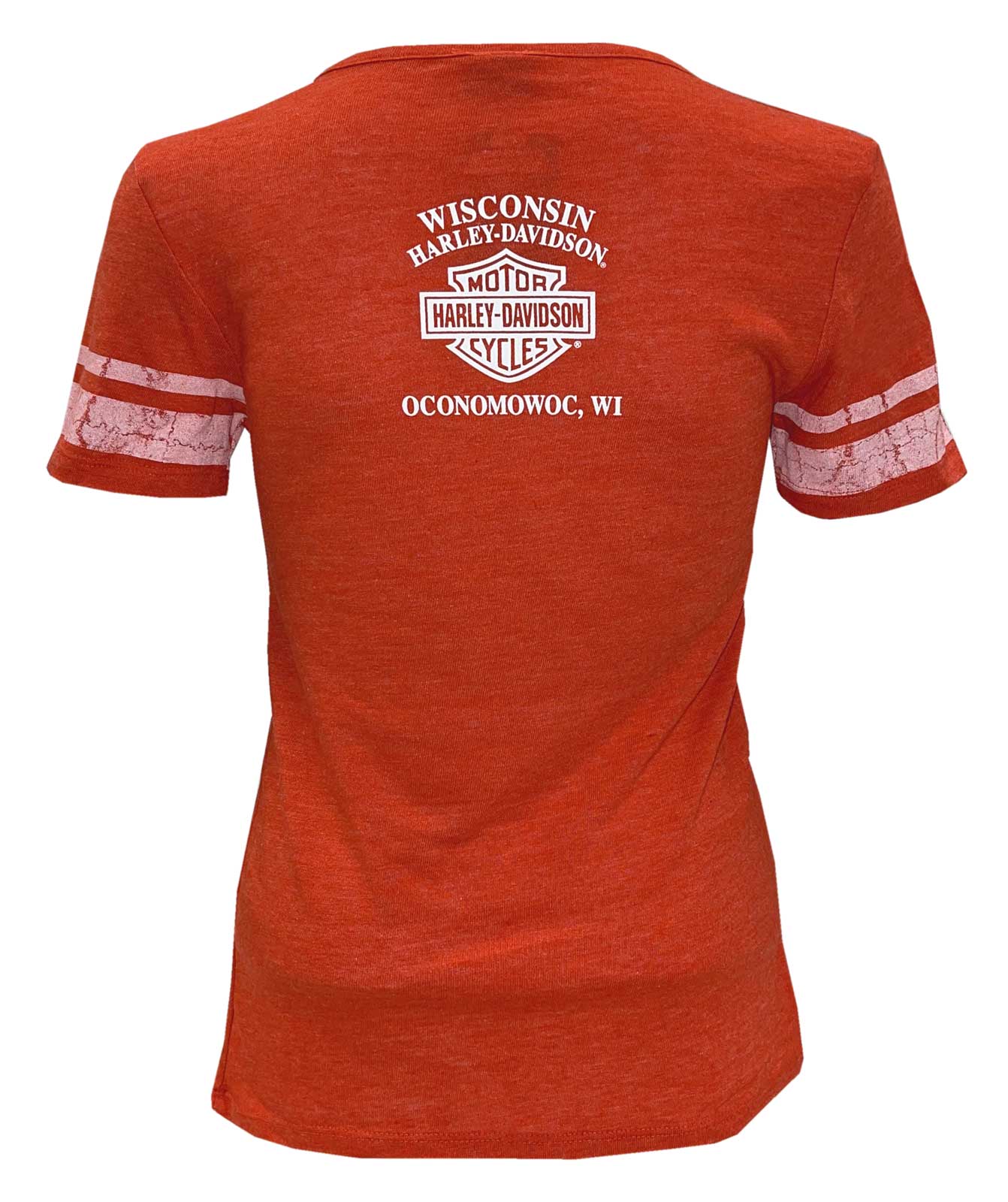 Harley-Davidson Free Shipping - Harley-Davidson Women's Genuine Fury Short Sleeve Notched V-Neck Tee - Orange - Free Shipping on many products plus Orders Over $99