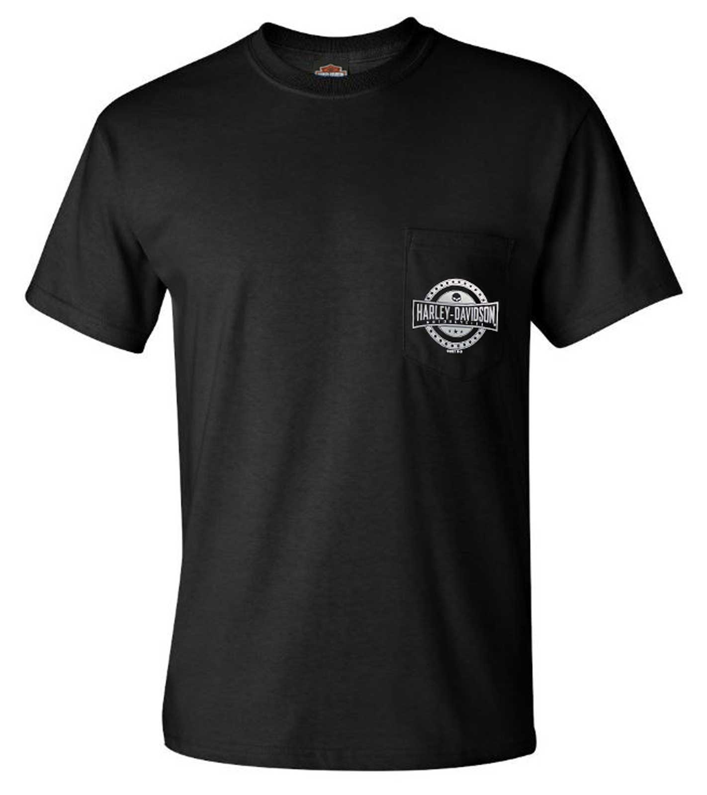 Harley-Davidson Men's Demo Chopper Chest Pocket Short Sleeve T-Shirt, Black - Wisconsin Harley-Davidson