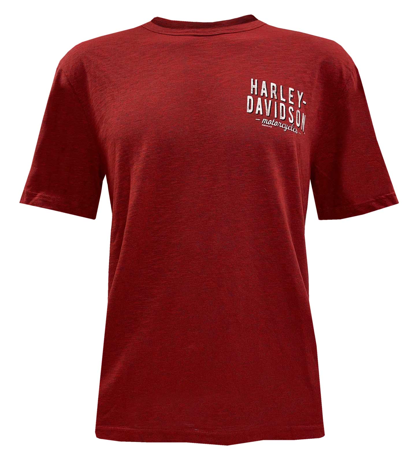 Harley-Davidson Men's H-D Short Sleeve Crew-Neck Cotton Blend T-Shirt - Red - Wisconsin Harley-Davidson