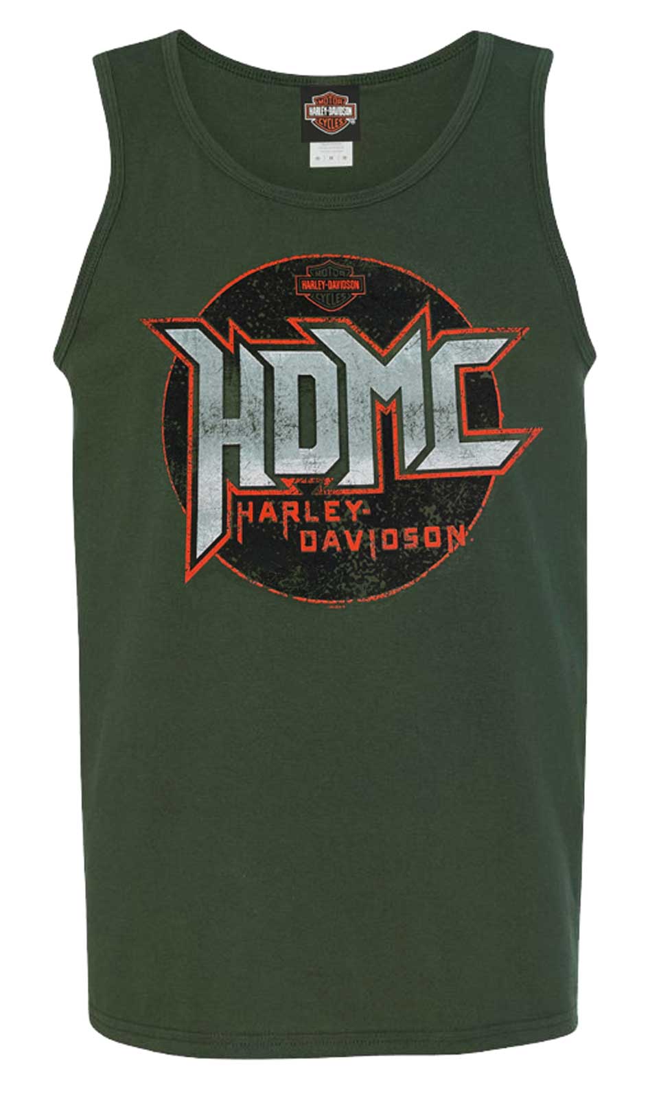 Harley-Davidson Men's Demo Ride HDMC Sleeveless Crew-Neck Muscle Tank, Green - Wisconsin Harley-Davidson