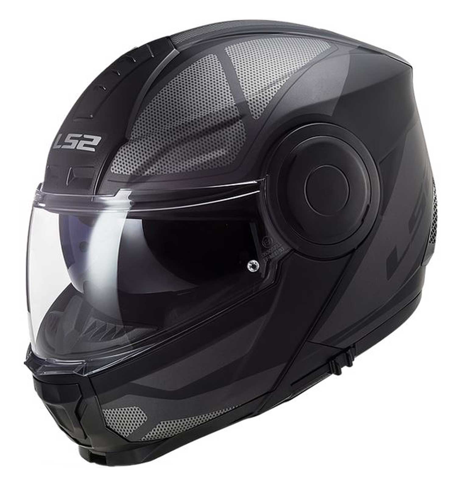 LS2 Helmets Horizon Axis Modular Motorcycle Sun-Shield Helmet, Black/Titanium - Wisconsin Harley-Davidson