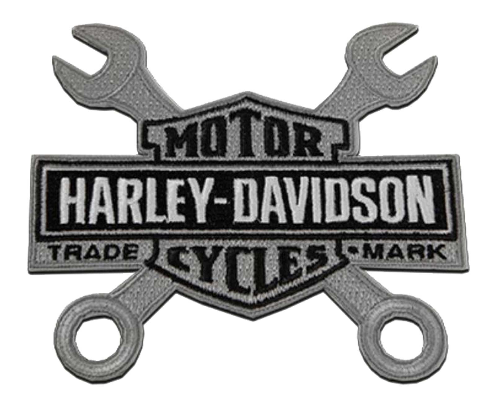 Harley-Davidson 4 in. Embroidered Wrenches Bar & Shield Logo Emblem Sew-On Patch - Wisconsin Harley-Davidson