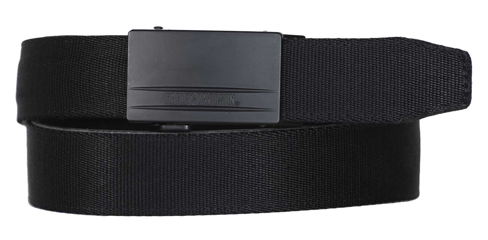 Harley-Davidson® Men's Bikers Ratchet Nylon Webbing & Leather Belt