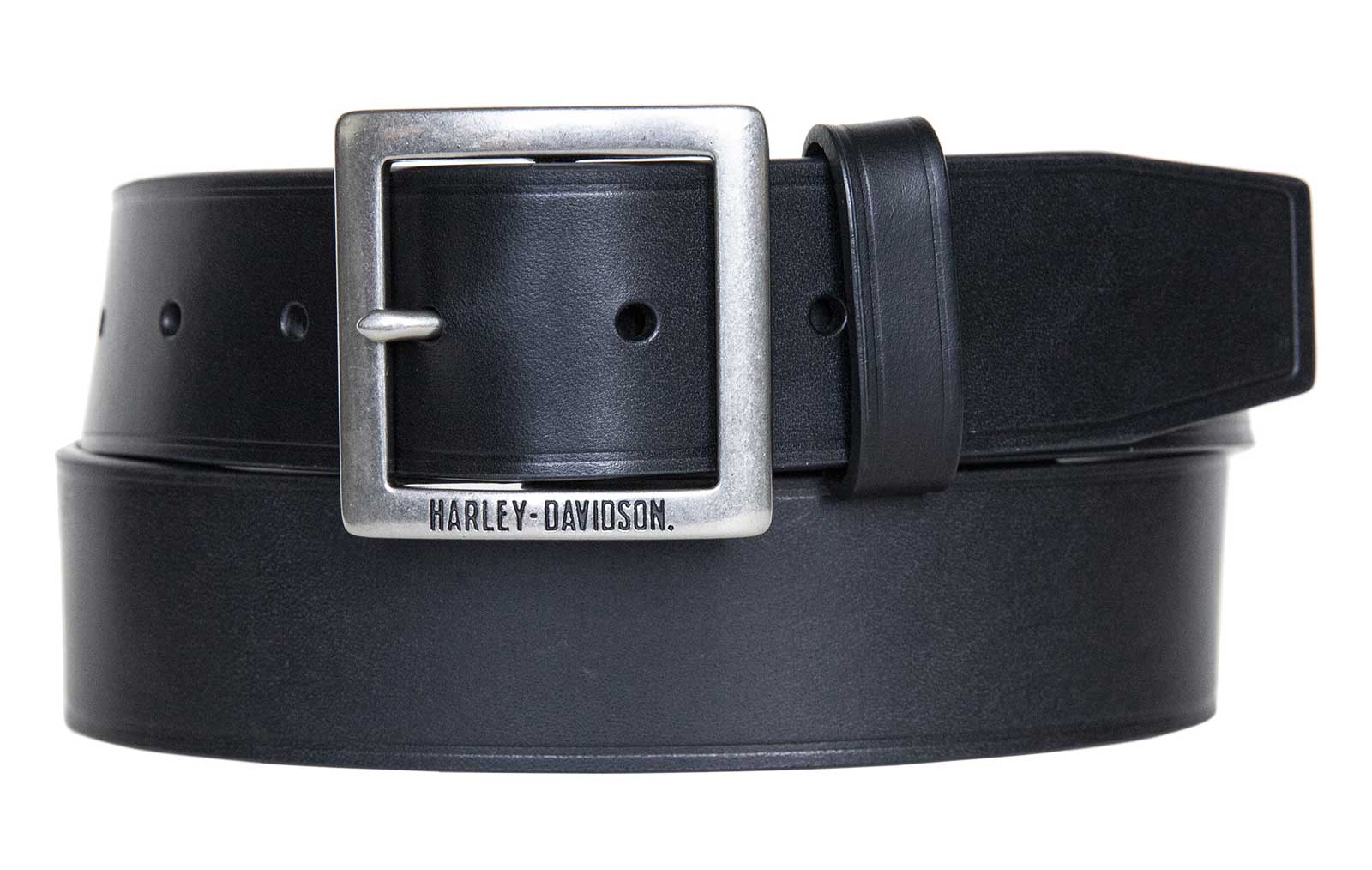Harley-Davidson Men's Heritage Garrison Genuine Leather Belt - Antique Nickel - Wisconsin Harley-Davidson