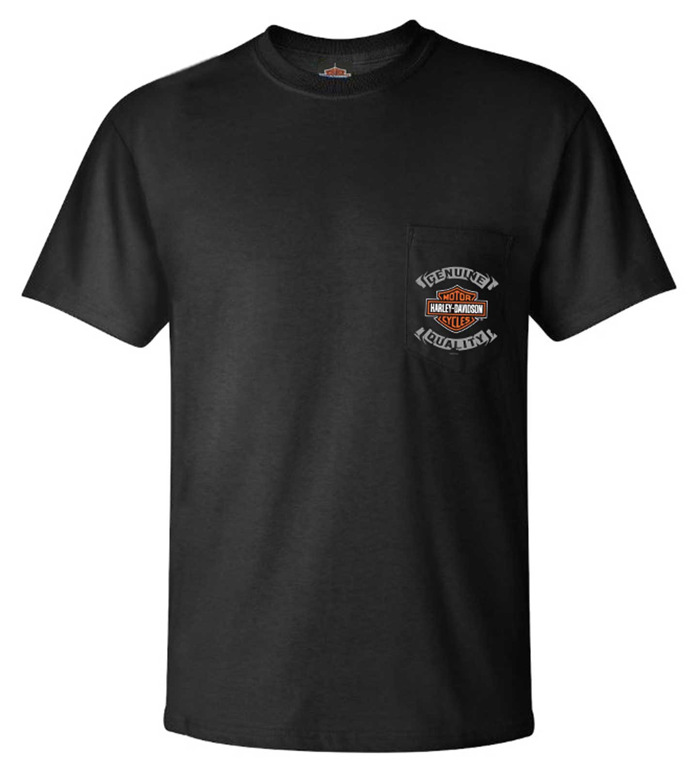 Harley-Davidson Men's Battle Torn Chest Pocket Short Sleeve T-Shirt - Black - Wisconsin Harley-Davidson