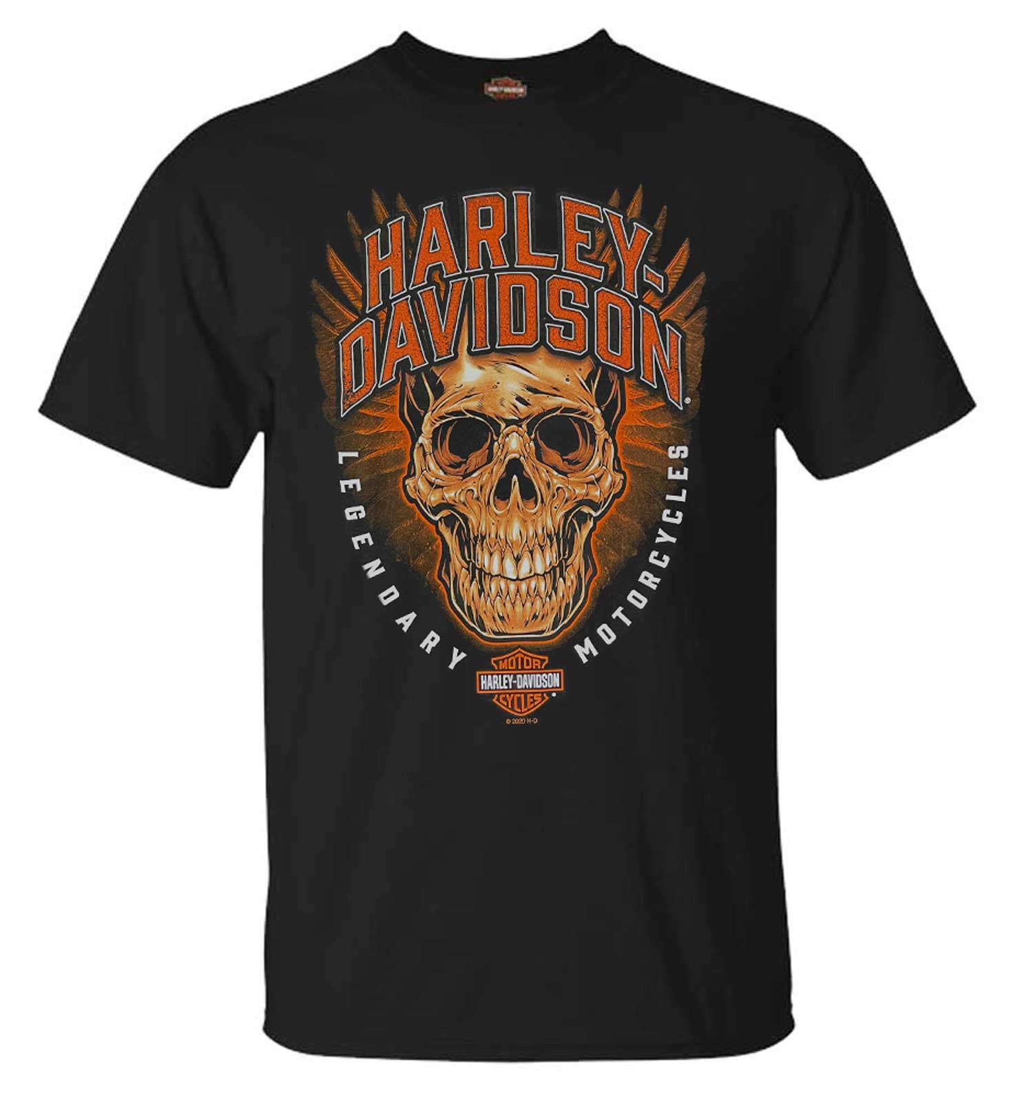 Harley Davidson® Mens Morbid Skull Short Sleeve Crew Neck Cotton T Shirt Black Wisconsin 