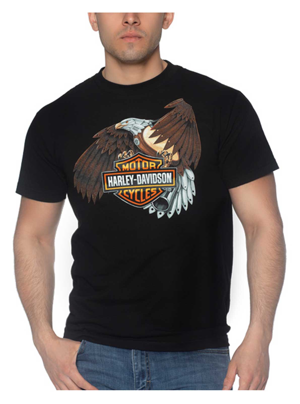 Harley-Davidson Men's Mechanical Short Sleeve Crew-Neck Cotton T-Shirt, Black - Wisconsin Harley-Davidson