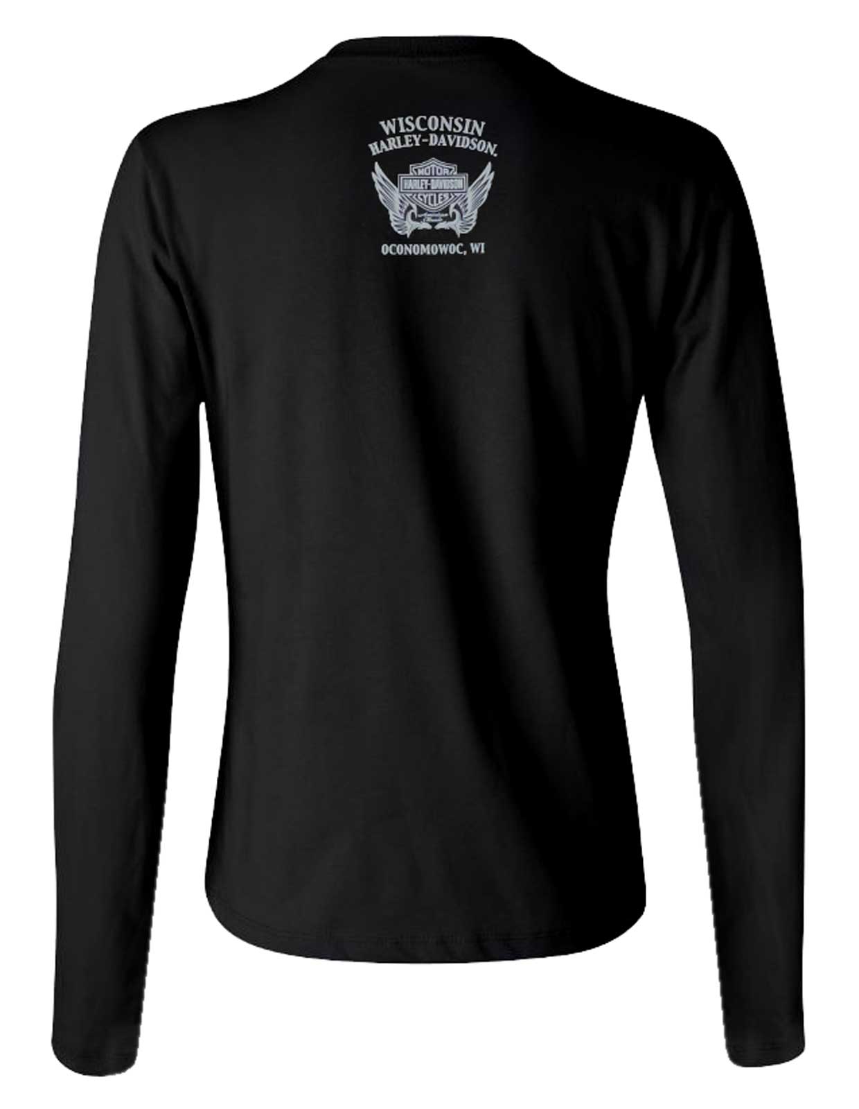 Harley-Davidson Free Shipping - Harley-Davidson Women's Rhinestone Garden Long Sleeve Henley Shirt - Black - Free Shipping on many products plus Orders Over $99