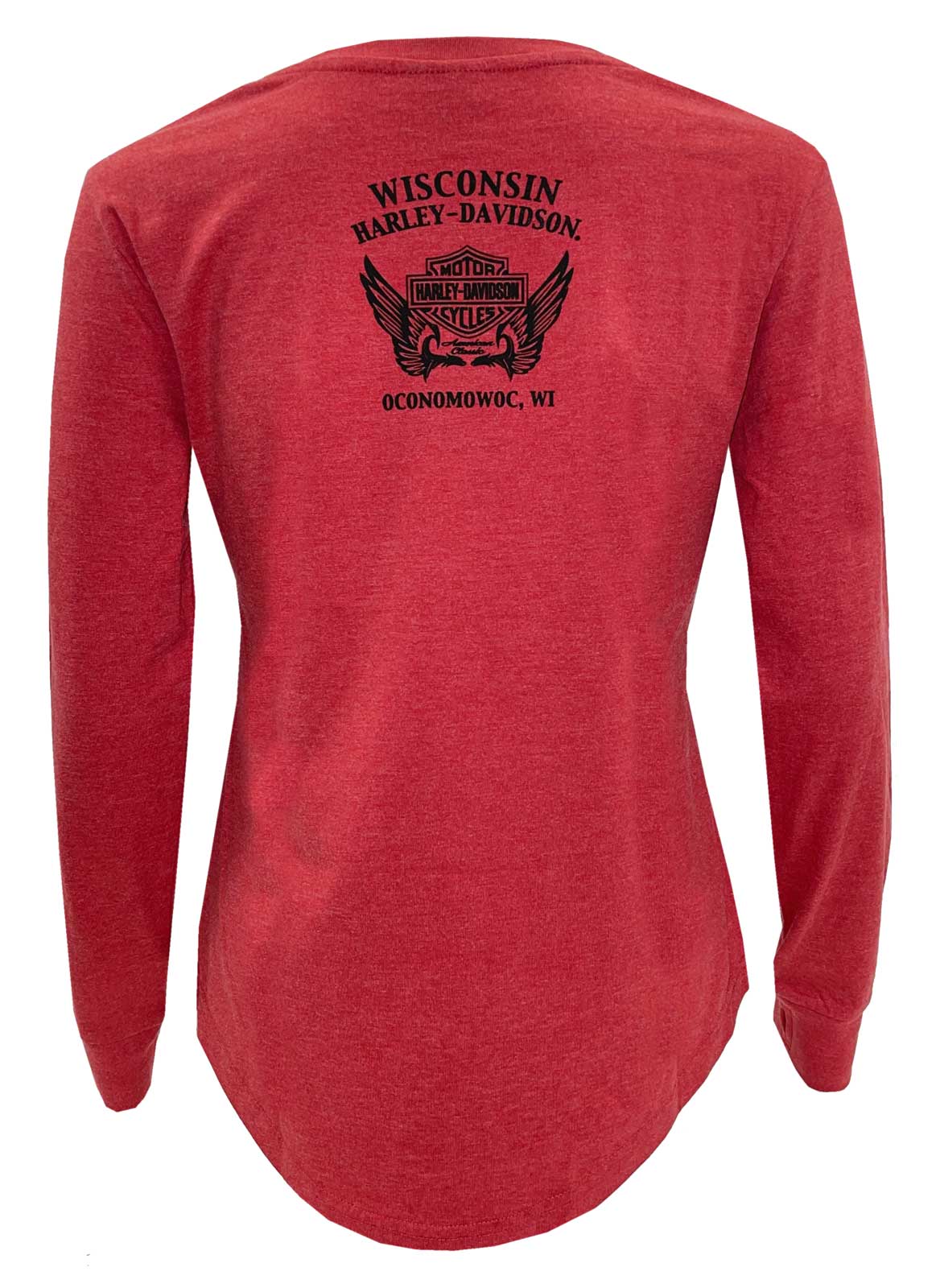Harley-Davidson Free Shipping - Harley-Davidson Women's Trademark Long Sleeve Scoop Neck Poly-Blend Shirt, Red - Free Shipping on many products plus Orders Over $99