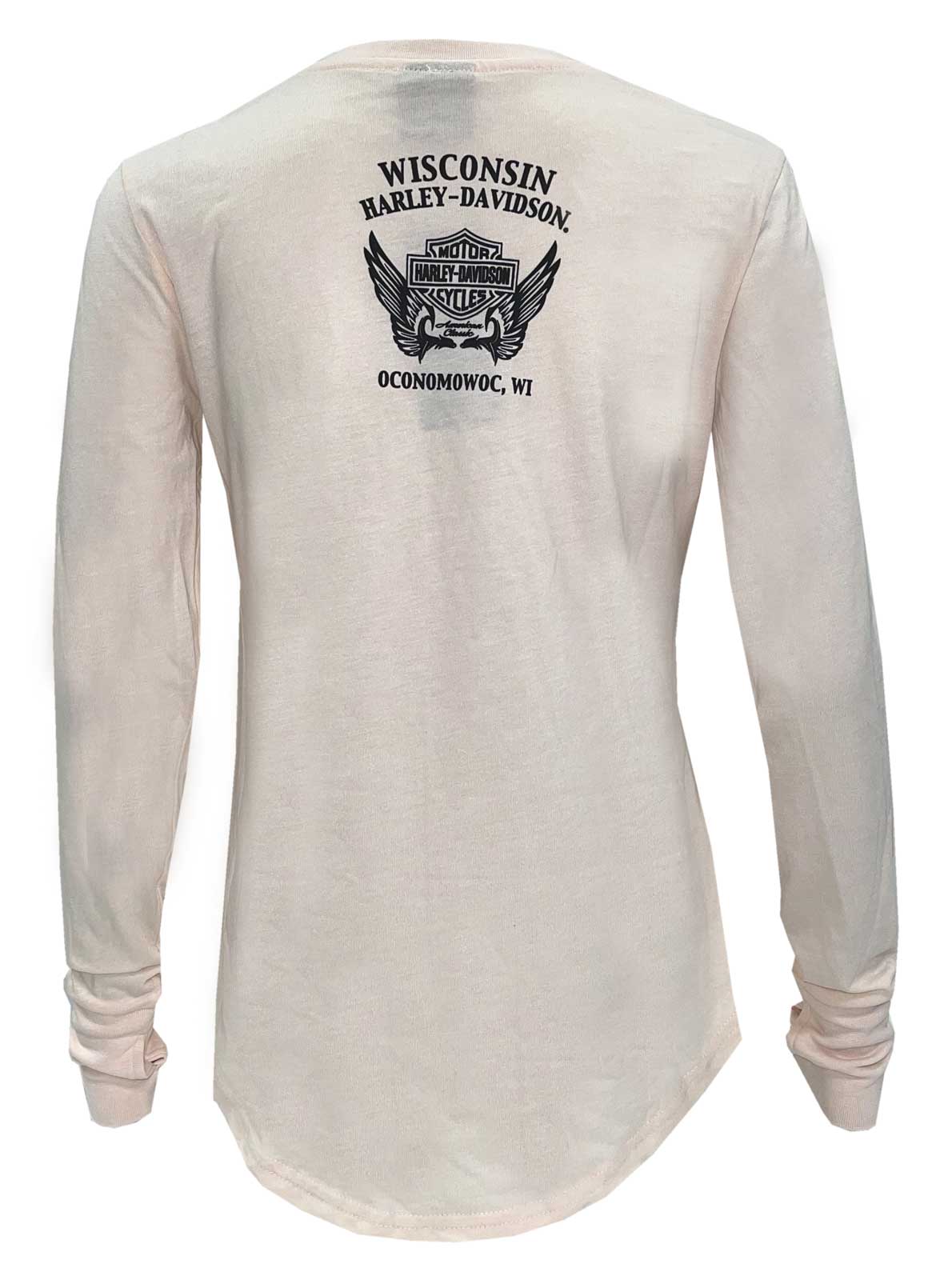 Harley-Davidson Free Shipping - Harley-Davidson Women's Fancy Bling Long Sleeve Poly-Blend Shirt - Blush Pink - Free Shipping on many products plus Orders Over $99