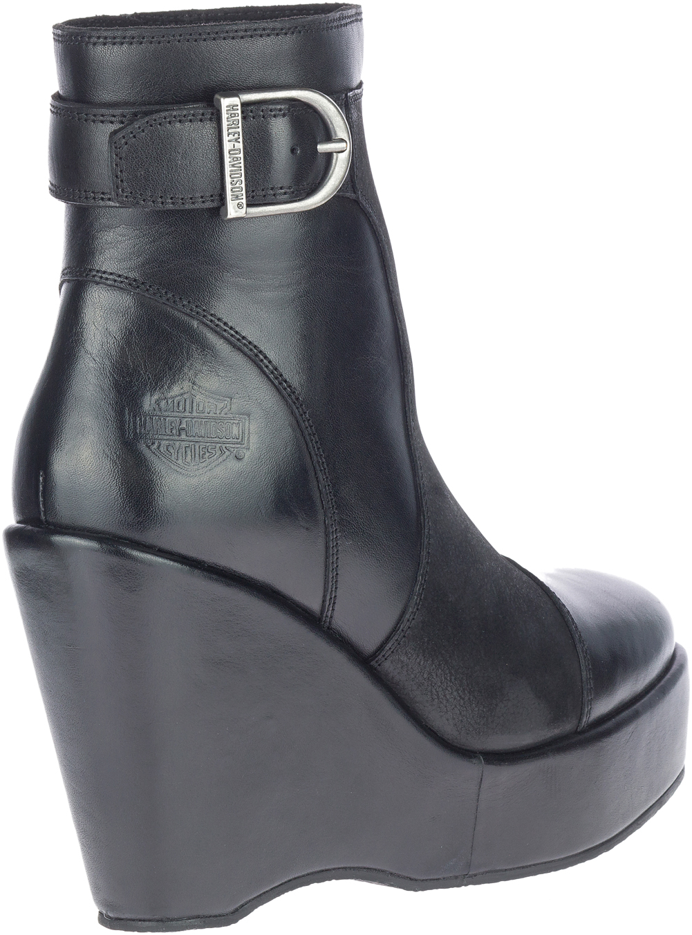 Harley-Davidson Women's Celina Black 4.5-Inch Fashion Wedge Booties, D84731 - No Hassle Returns at Wisconsin Harley