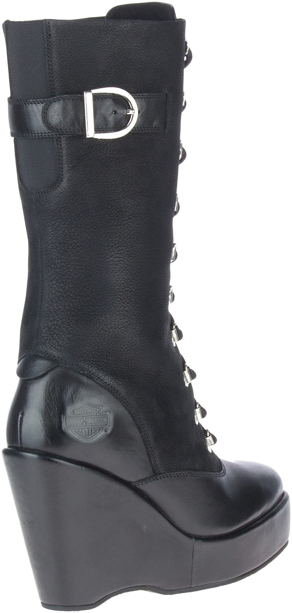 Harley-Davidson Women's Celina Black 10.75-Inch Fashion Wedge Boots, D84732 - No Hassle Returns at Wisconsin Harley