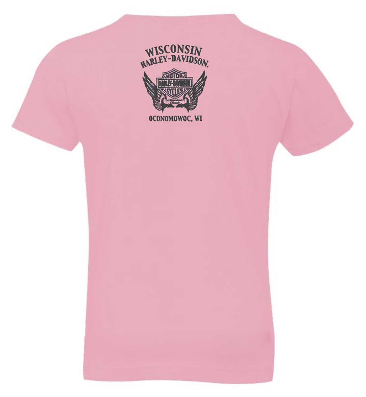 Harley-Davidson Free Shipping - Harley-Davidson Girl's Bling Script Short Sleeve Toddler Cotton Tee, Pink - Free Shipping on many products plus Orders Over $99